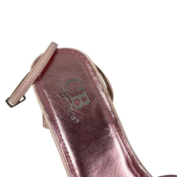 Pink Butterfly Sandals 10 Strappy Ankle Y2K Small Heel Vintage CB Collections - Picture 3 of 10